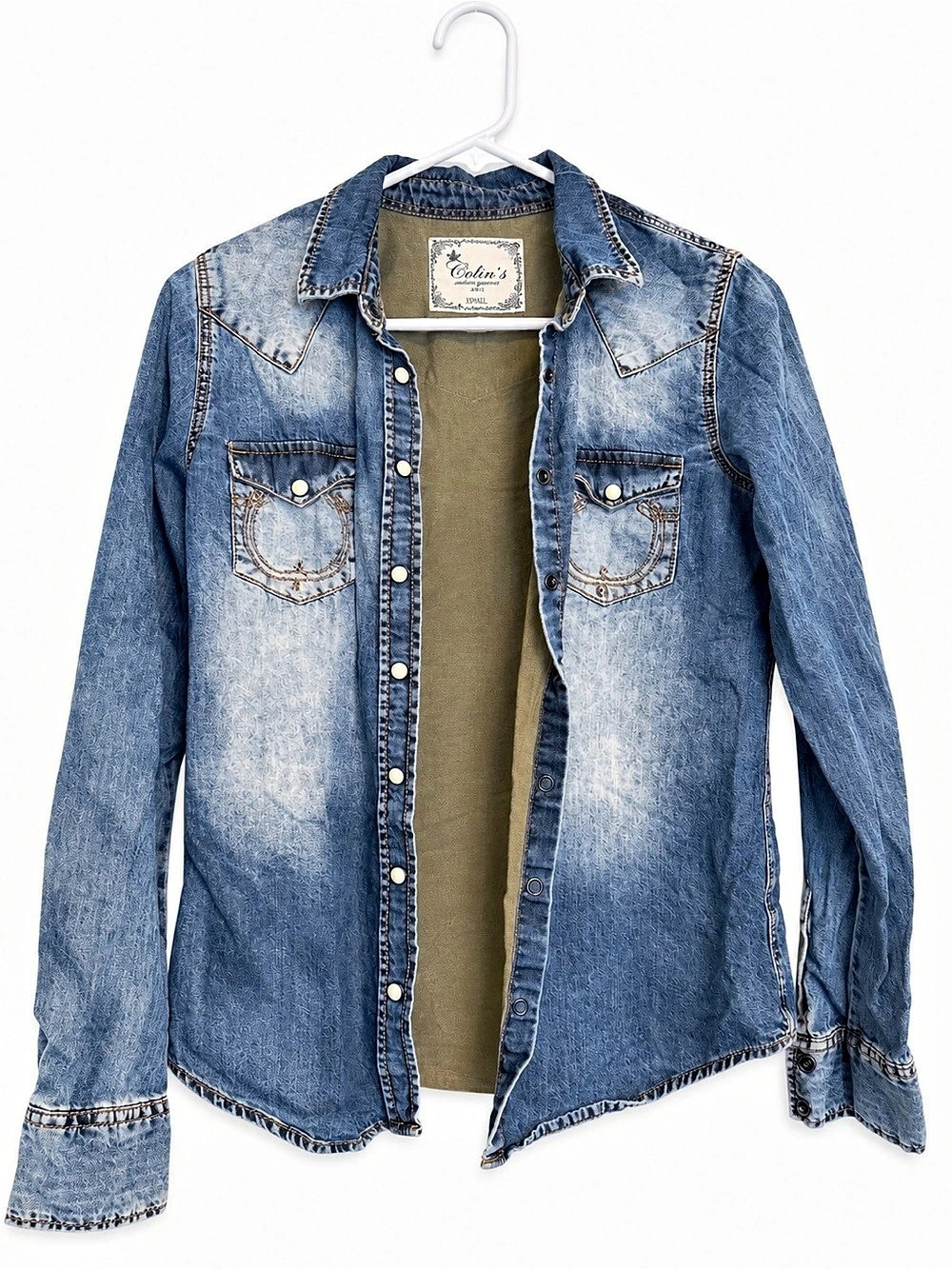 Colin’s Denim Western Button Down Blue Size XS